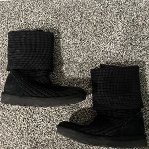 UGG Black Knit Boots
